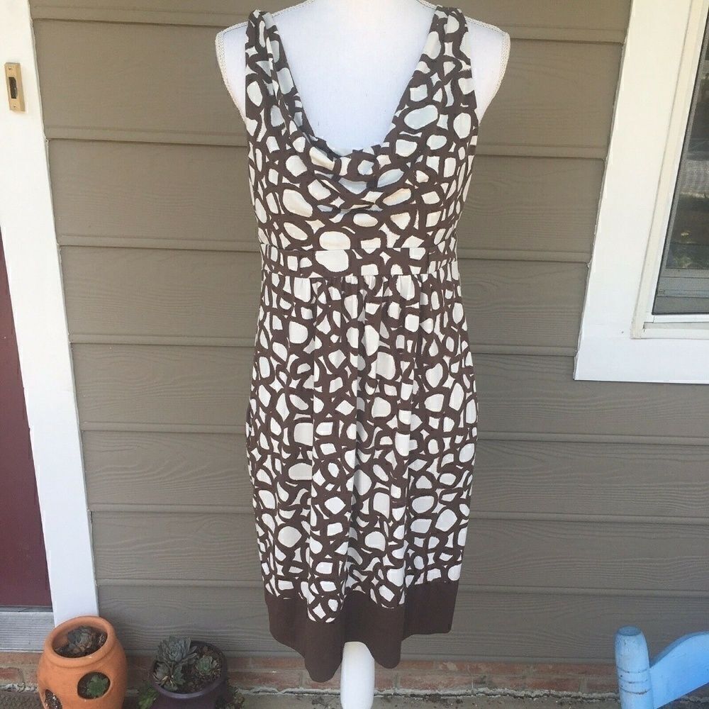 BCBGMaxazaria Brown Empire Waist Dress Cowl neck